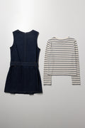 Sleeveless Denim Dress Set Blue (4)