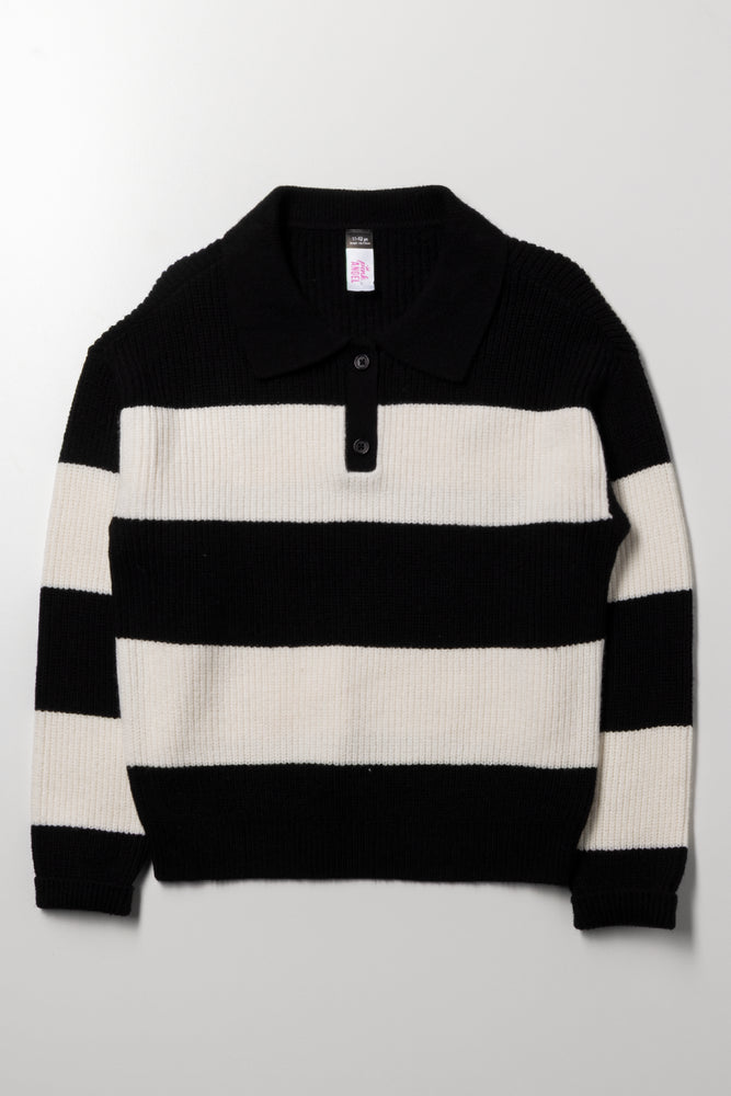 Stripe Jersey Black And White