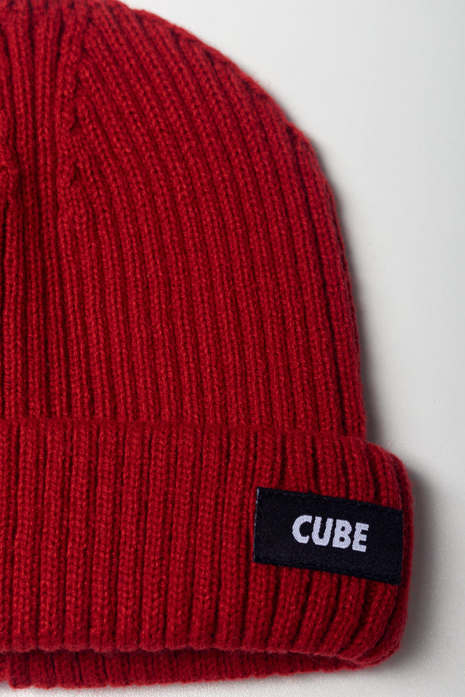 Rib Chunky Beanie Red (1)