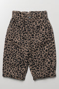 Animal Print Barrel Leg Pants Brown