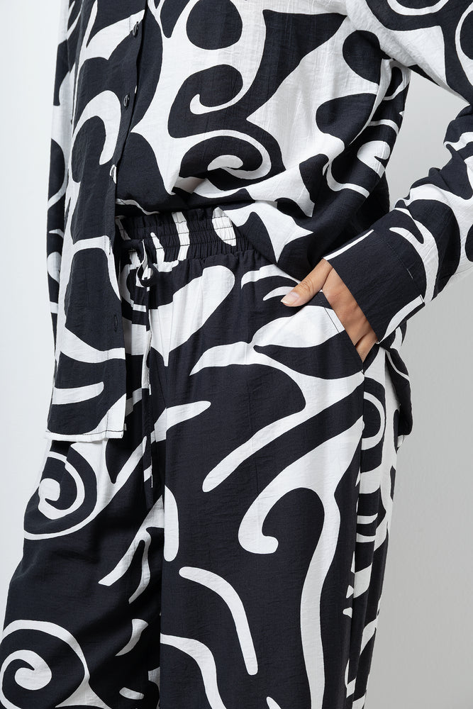 Crinkle Pants Black And White (3)
