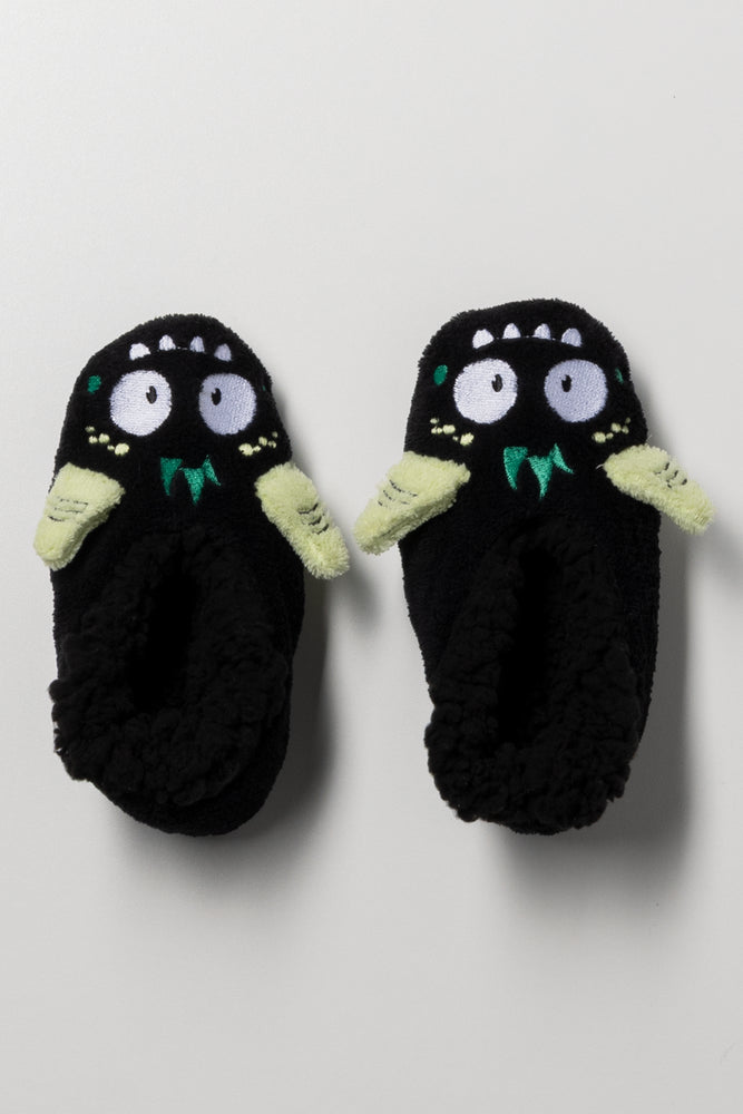 Monster Footlet Slippers Black