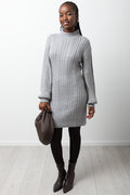 Cable Bodycon Dress Grey