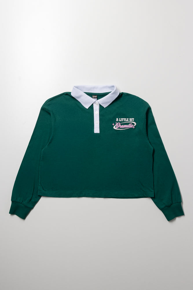 Long Sleeve Boxy Golfer Green