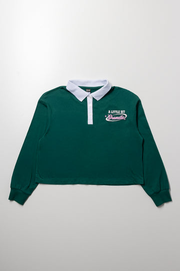 Long Sleeve Boxy Golfer Green
