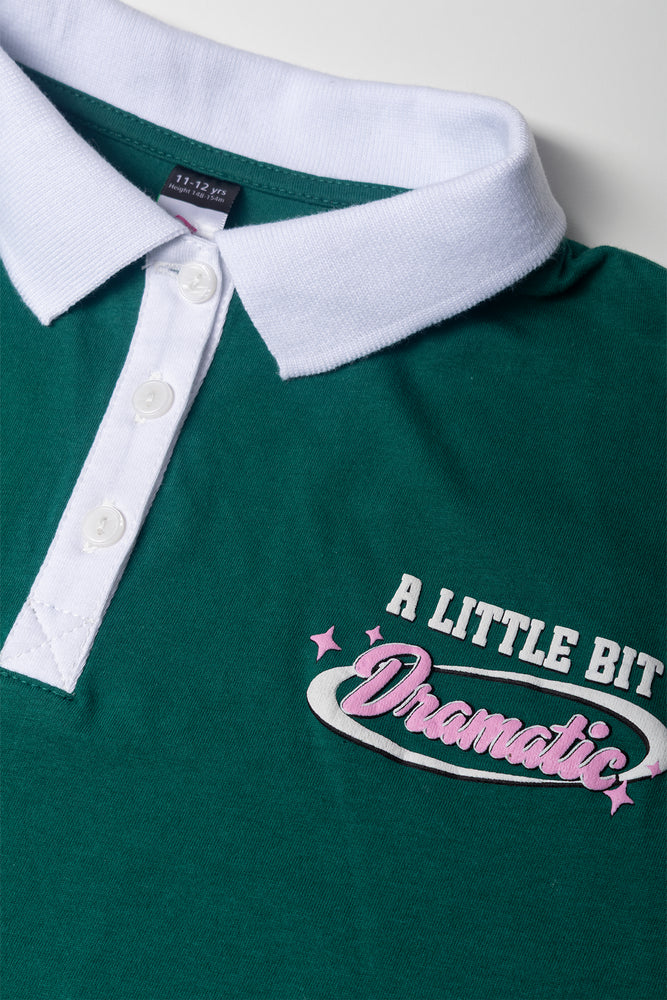 Long Sleeve Boxy Golfer Green