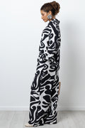 Long Sleeve Crinkle Shirt Black And White (1)