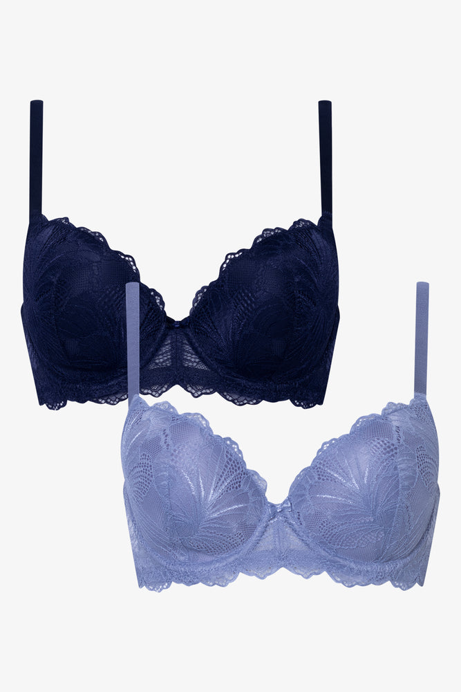 2 Pack Lace Bras Blue & Navy