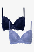 2 Pack Lace Bras Blue & Navy