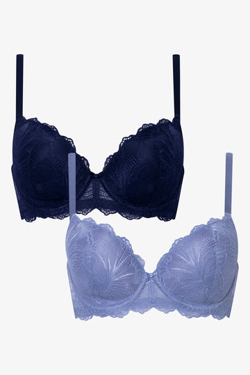 2 Pack Lace Bras Blue & Navy