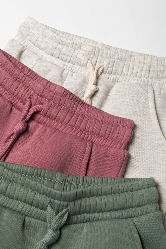 3 Pack Trackpants Natural, Purple And Green