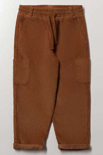 Corduroy Cargo Jogger Pants Rust