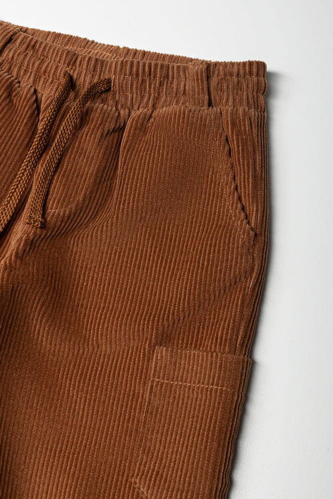 Corduroy Cargo Jogger Pants Rust (1)