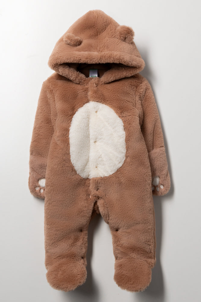 Padded Fur Babygrow Natural