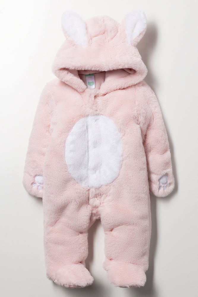 Padded Fur Babygrow Pink