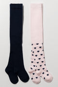 2 Pack Tights Navy And Pink