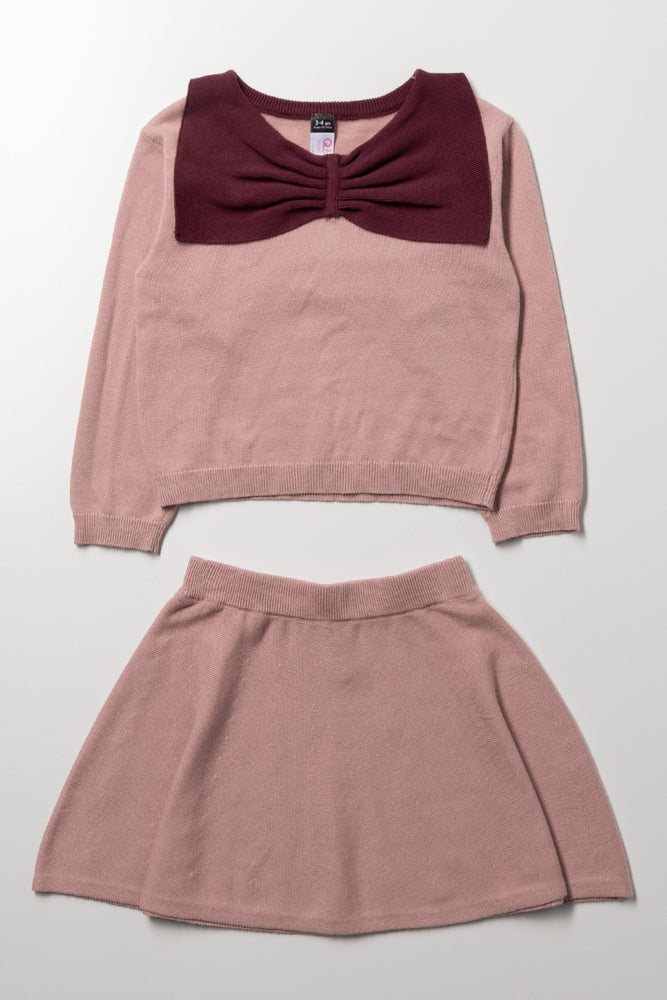 Knitwear Skirt Set Pink