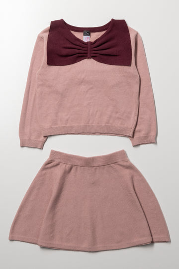 Knitwear Skirt Set Pink