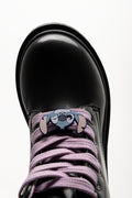 Stitch Lace Up Boots Black (4)