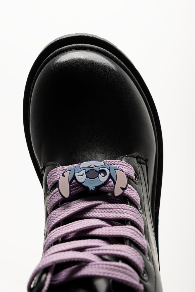 Stitch Lace Up Boots Black (4)