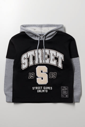 Twofer Hooded Tracktop Black