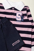 Stitch Golfer And Denim Skirt Set (1)
