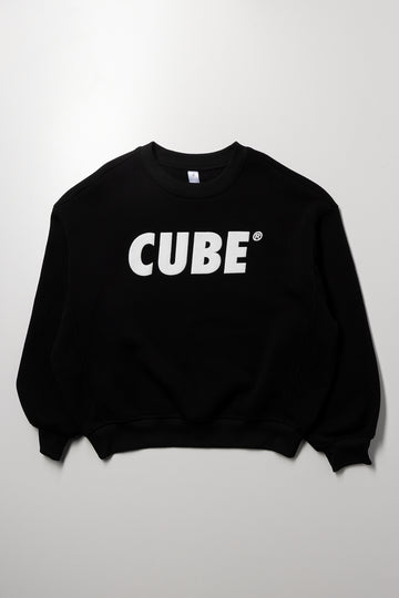 Cube Crew Neck Tracktop Black