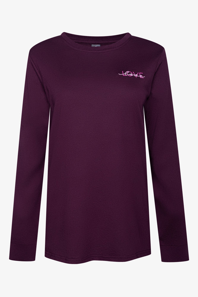 Love Heart Check Flannel Pyjamas Burgundy (1)