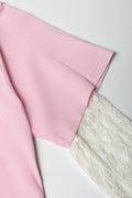 Oversized Lace Detail Top Pink (1)