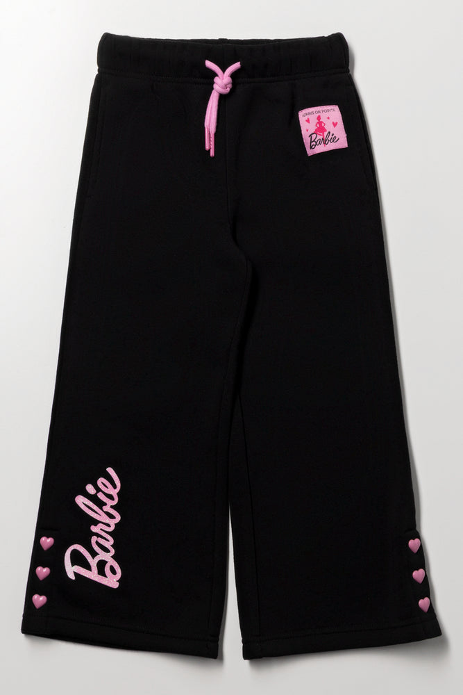 Barbie Wide Leg Trackpants Black