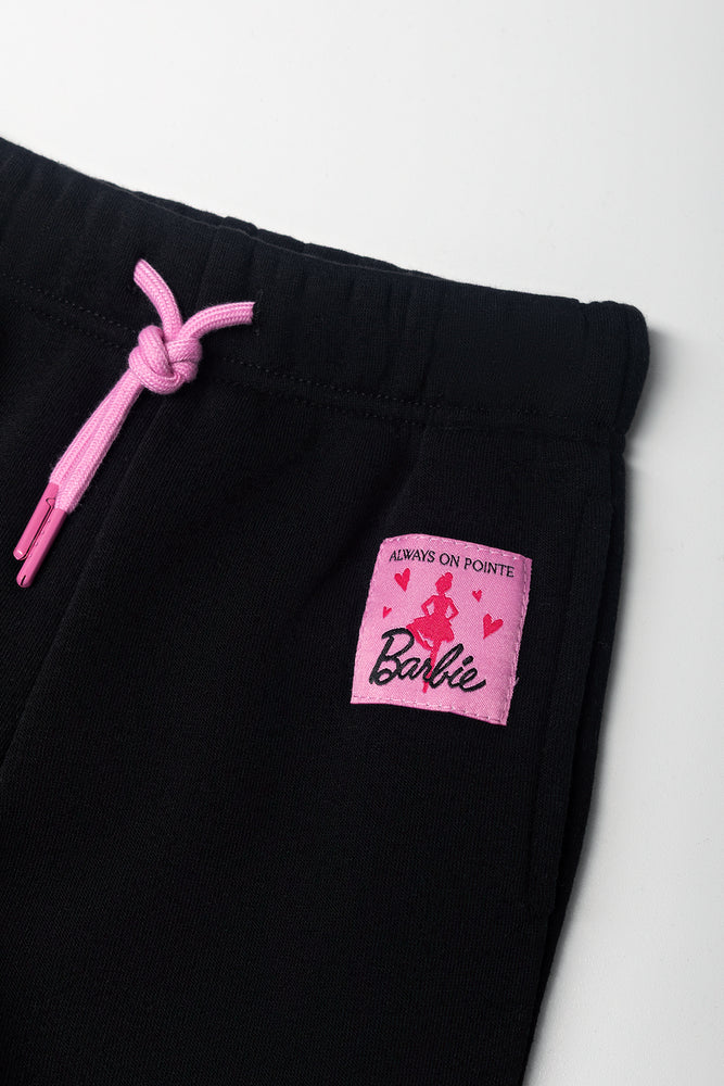 Barbie Wide Leg Trackpants Black