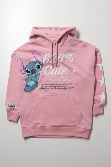 Stitch Oversized Hoodie Pink