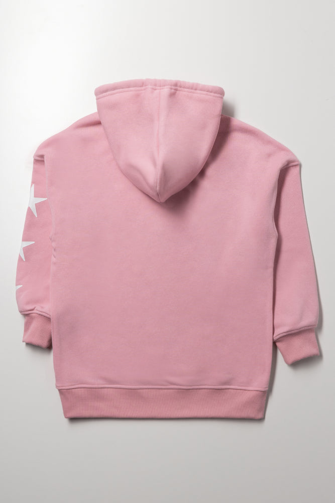 Stitch Oversized Hoodie Pink (2)