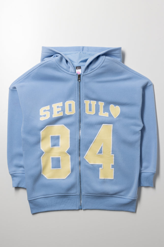 Zip Through Hoodie Blue