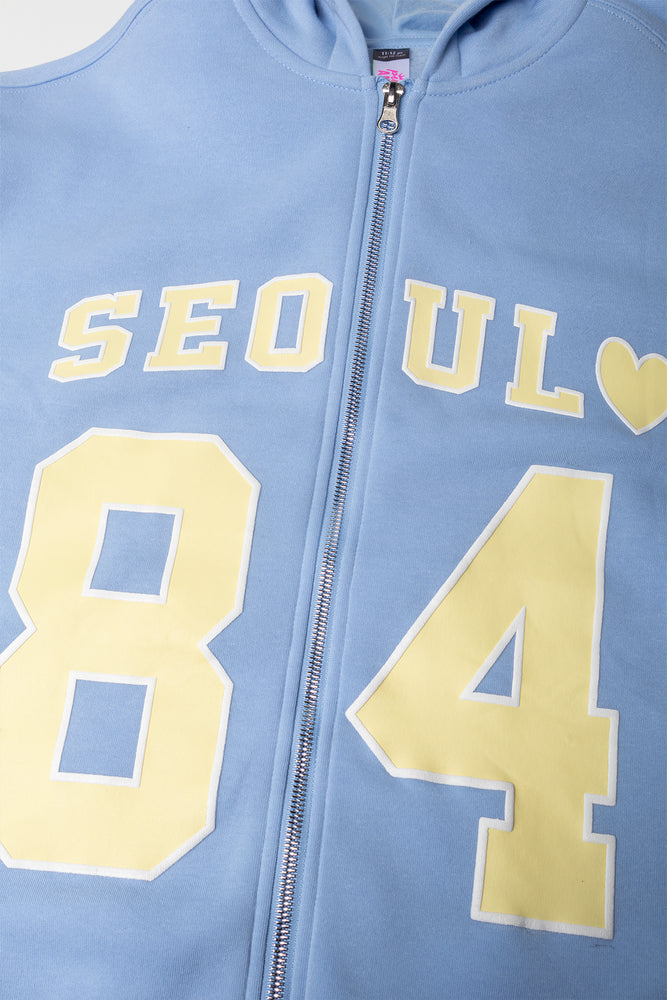 Zip Through Hoodie Blue