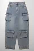 Cargo Denim Jeans Blue