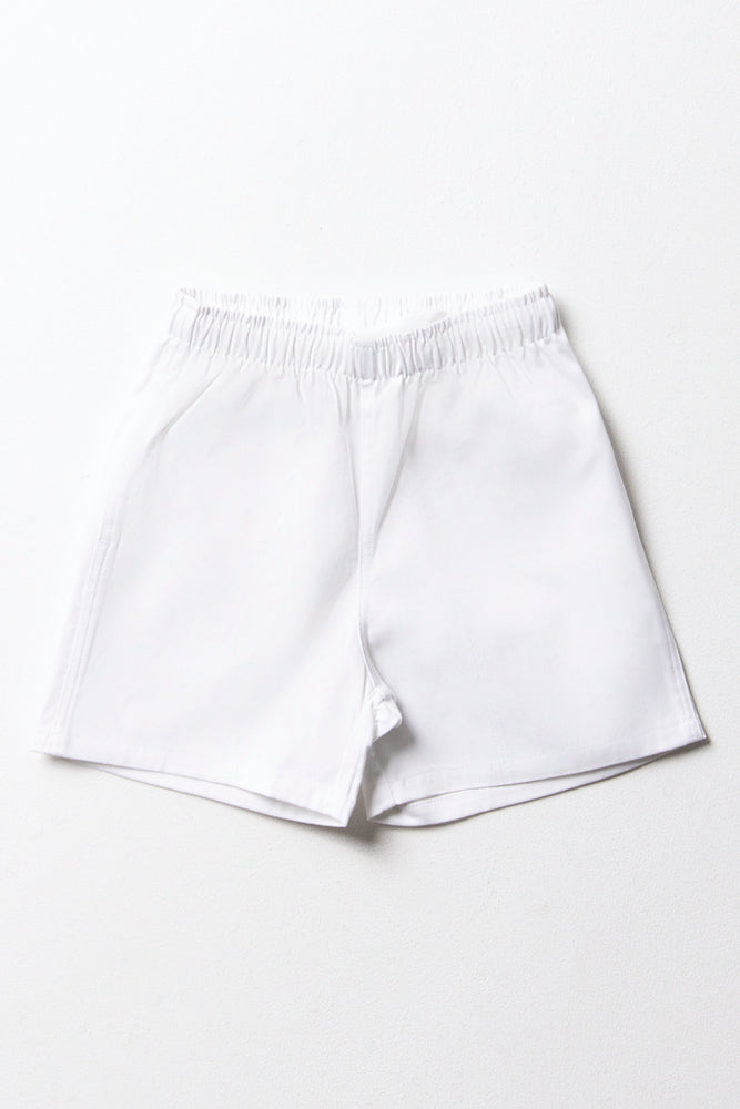 White Basic Unisex Sports Shorts