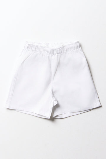 White Basic Unisex Sports Shorts