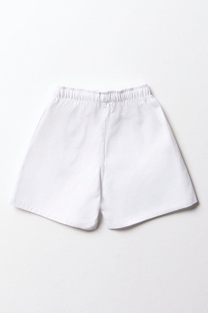 White Basic Unisex Sports Shorts (3)