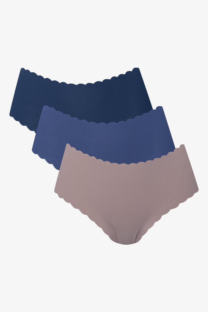 3 Pack Boyleg Panties Natural And Blue