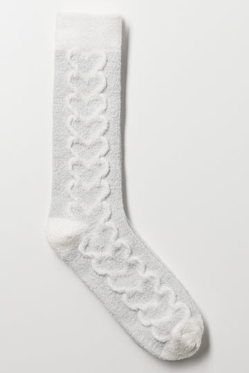 Cable Boot Socks Grey