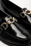 Gold Trim Loafers Black (2)