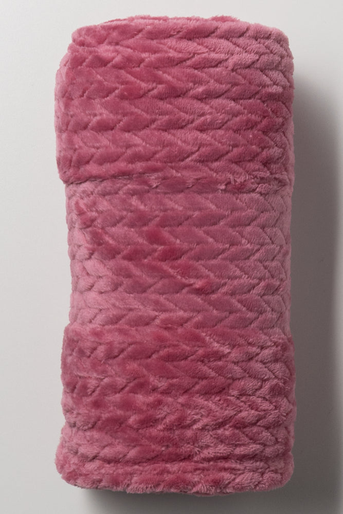 Textured Throw Pink