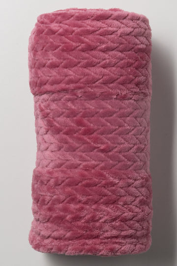 Textured Throw Pink