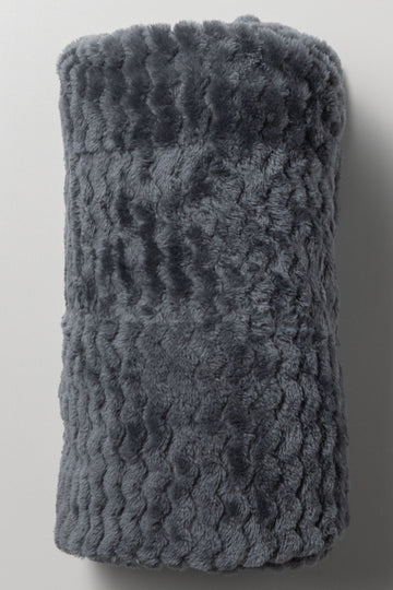 Textured Throw Dark Grey