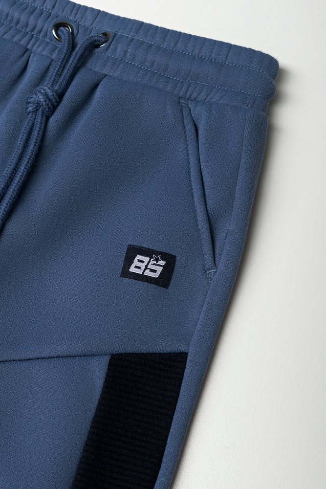 Textured Inset Tackpants Blue (1)