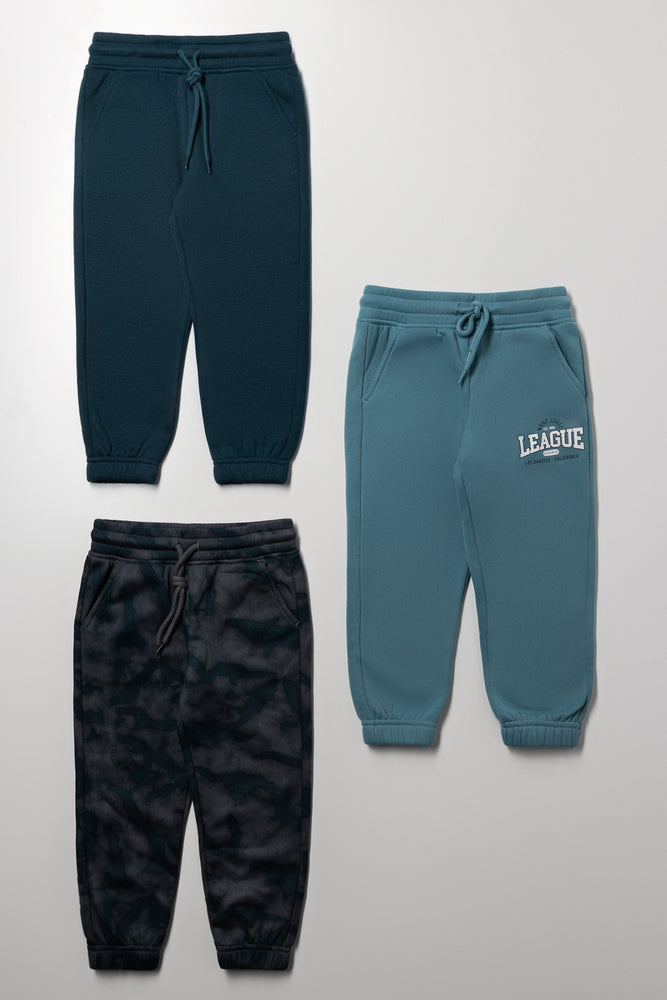 3 Pack Tie Dye Trackpants Dark Grey And Teal