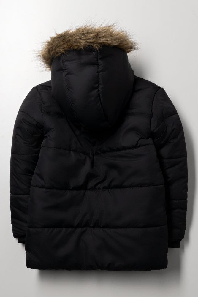 Hooded Puffer Coat Black (2)