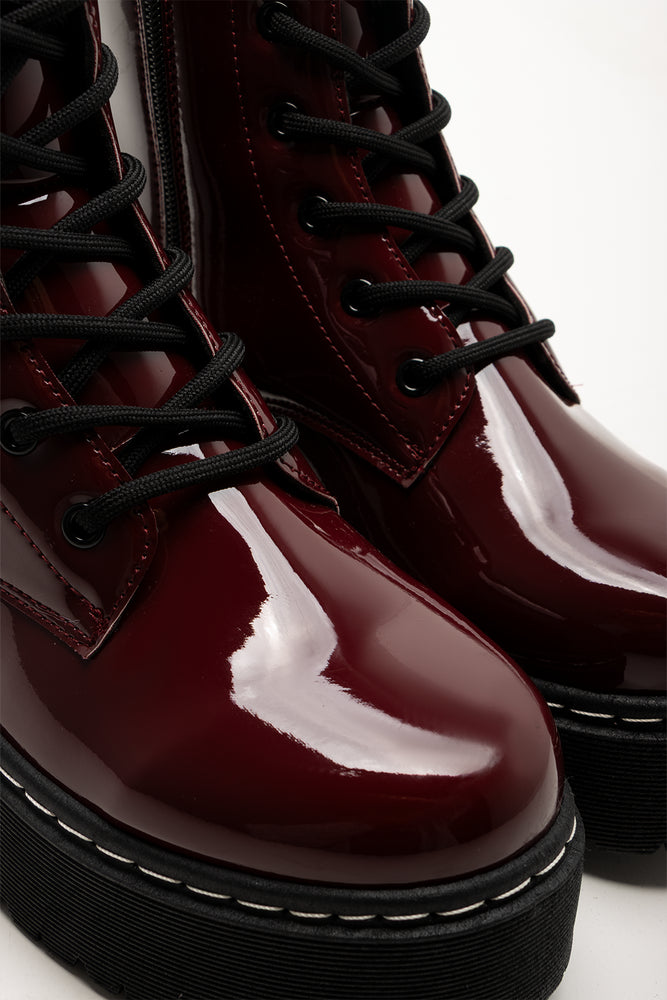 Combat Boots Burgundy (2)