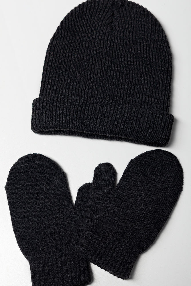 Beanie & Gloves Set Charcoal (1)